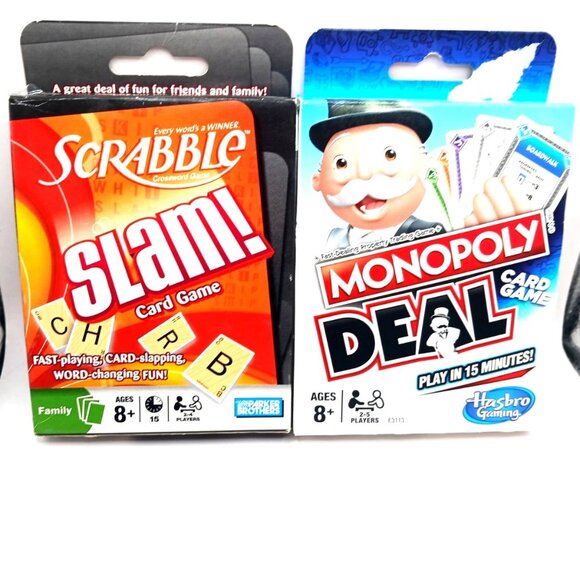 Monopoly Deal Card Game + Scrabble Slam  Card Game New - Picture 1 of 6